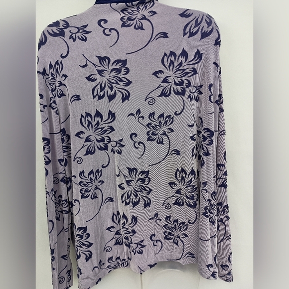 SLINKY Western Coatigan Boho Burnout Preppy, Purple Cardigan Floral L - Picture 5 of 5